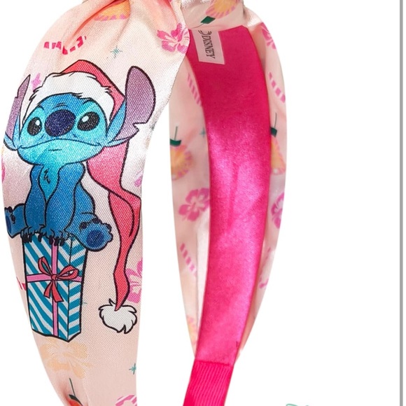 Disney Stitch Holiday Headband with Pink and Cream - Picture 2 of 6